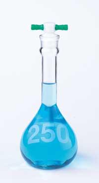 Dwk Life Sciences Kimble Wide Mouth w/PTFE Kimax Heavy-Duty Clear Glass Wide-Mouth Volumetric Class A Flask with PTFE Stopper, 2000mL - 92812F-2000 - 1 Each