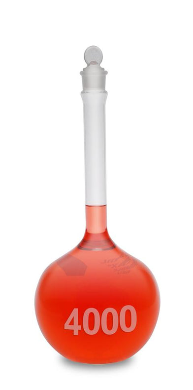 DWK Kimble Cls Hvy WM w/Glass 92812G-6000 Class A Heavy Duty Wide Mouth Volumetric Flask with Clear Glass Stopper, 6000 mL - MDL-CSX92812G6000 - 1 Each
