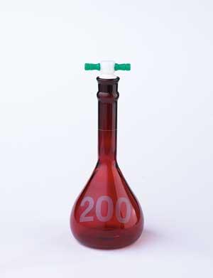 DWK Kimble KIMAX RAY-SORB Heavy-Duty Wide-Mouth Volumetric Flasks with PTFE Stopper, 250 mL - 92822F-250 - 6 Each