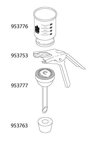 Dwk Life Sciences Kimble PTFE-Faced Glass Funnel, 300 mL, 47 mm - 953776-0000 - 1 Each