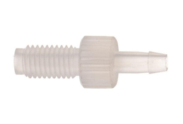 Thread Adapter to Hose Barb, Ctfe, 1/4-28 1/8 Inner Dia., Kimble - 953918-0018 - 1 Each