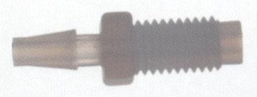 Thread Adapter to Hose Barb, M1/4-28 to 1/16 Inner Dia., Kimble - 953918-2306 - 1 Each