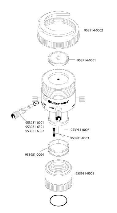 DWK Kimble Long Neck Flasks with Capacity Scale ULTRA-WARE 5-Valve Cap, Recirculation and Filtration, THF-Resistant - 953981-6302 - 1 Each