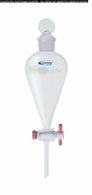 Dwk Life Sciences Kimble Kimax Squibb Separatory Funnel with KimCote Safety Coating, PTFE Stopcock, 1000mL - KC29048T-1000 - 1 Each