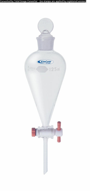 Dwk Life Sciences Kimble Kimax Squibb Separatory Funnel with KimCote Safety Coating, PTFE Stopcock, 2000mL - KC29048T-2000 - 1 Each