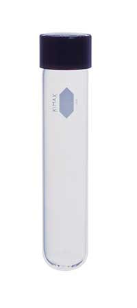 Dwk Life Sciences Kimble with KimCote Reusable Screw Thread Culture Tube, Unattached Cap, 18-415 GPI Finish, 20mm Outer Dia. x 150mm L - CSXKC45066201
