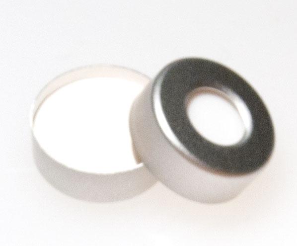 DWK Kimble Caps / Closures N73824T-20 Aluminum Seal, Natural PTFE-Faced Silicone Septa, 20 or 20A mm - MDL-CSXN73824T20 - 100 Each