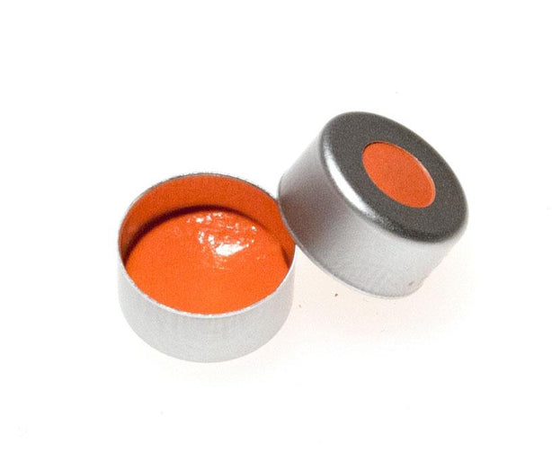 DWK Kimble Caps / Closures N73826-11 Aluminum Seal, Red PTFE-Faced Silicone Septa, 11 mm - MDL-CSXN7382611 - 1000 Each