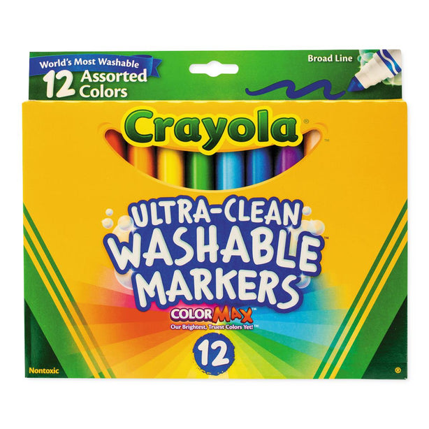Crayola Line 6048136 Ultra-Clean Washable Markers, Broad Bullet Tip, Assorted Colors, 12-Count - MDL-CYO587812 - 1 Set