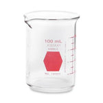Dwk Life Sciences KIMAX Colorware Glass Red-Coded Griffin Beaker, Low Form, 100mL - CSX14000R100