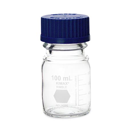 Dwk Life Sciences Kimble Round Glass Media Bottles with Blue Screw Caps 14395-100 - 10.0 Each - MDL-CSX14395100