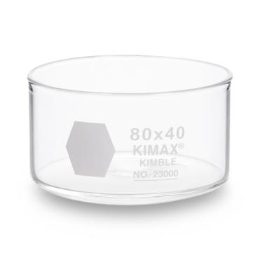 DWK Kimble 23000-10050 Borosilicate Glass Crystallizing Dish with Reinforced Rim, 340 mL Capacity, 100 mm x 50 mm - MDL-CSX2300010050 - 18 Each