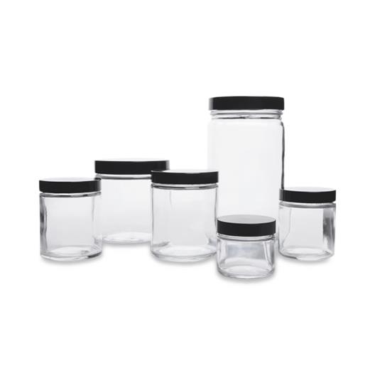 Dwk Life Sciences Kimble Clear Packaged in Bags Straight-Sided Amber Glass Jar, Phenolic Cap with Pulp / Vinyl Liner, 32oz., Bulk Packs - CSX5413289C21