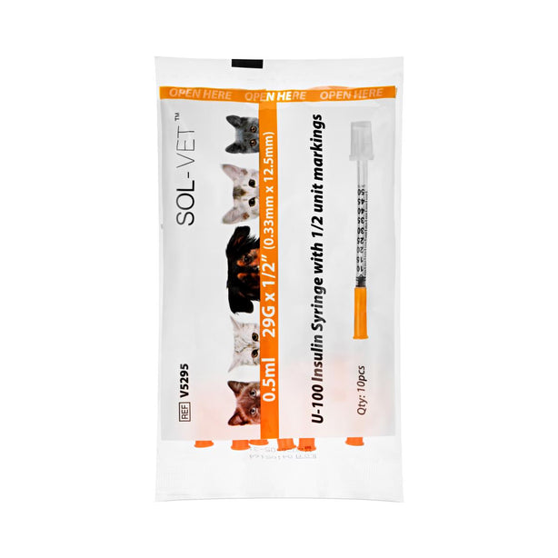 Sol-Millennium Sol-Vet Line Insulin Syringes V5295 - 1000.0 Each
