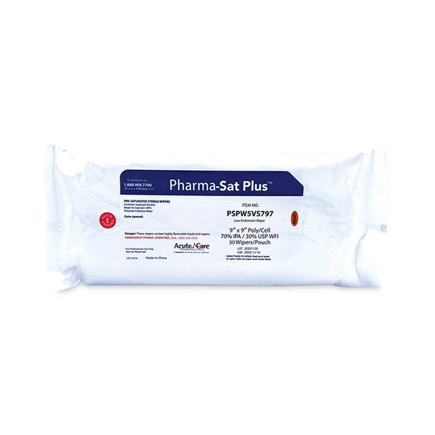 Acute Care Pharmaceuticals Pharma-Sat Plus Sterile 70% IPA / 30% WFI Disinfectant Wipers PSPW5VS797 - 810.0 Each