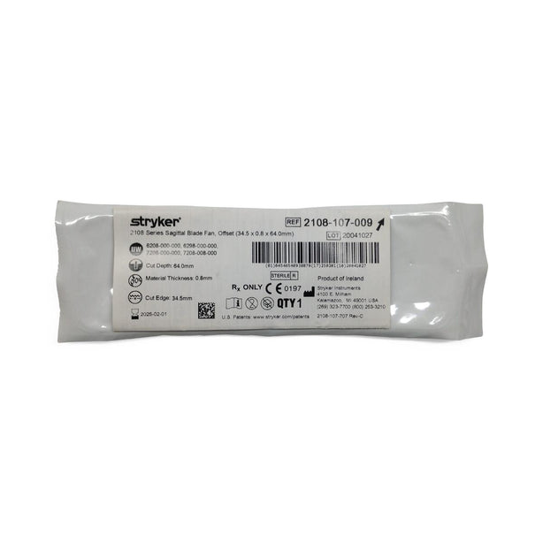 Stryker Stryker System 4 & 2000 Sagittal Saw Blade 2108-107-009 - 1.0 Each - MDL-SKR2108107009
