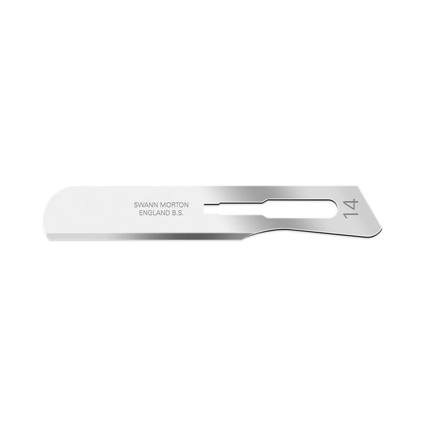 Cincinnati Swann-Morton Sterile Disposable Stainless Steel Surgical Blade, No. 14 - 01SM14 - 100 Each