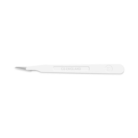 Swann Morton Swann-Morton Stainless Steel Blades Disposable Surgical Scalpel with White Handle, Sterile, #11 - 0511 - 10 Each