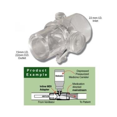 Vyaire Adult Inline MDI RTC Adapter 22MM Od x 15MM Id - 22-D - 1 Each