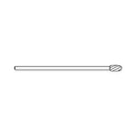 Brasseler Usa Medical Oval Small Bone / Micro Burr with 2.35 mm Straight Shank and 8 Flutes, Carbide, 70.0 mm L x 4.0 mm Head Dia. x 8.0 mm Head L - 09-C0901 - 1 Each