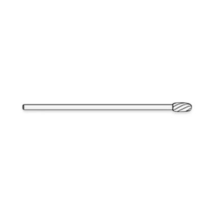 Brasseler Usa Medical Oval Small Bone / Micro Burr with 2.35 mm Straight Shank and 8 Flutes, Carbide, 70.0 mm L x 4.0 mm Head Dia. x 8.0 mm Head L - 09-C0901 - 1 Each