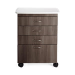 Midmark M4 Mobile Treatment Cabinet, (3) 4" Drawers, 8" Drawer, 18" Deep, 60mm Casters, Earthen Bronze (M).Kydex, Contour Profile - MIMM41A806KCN