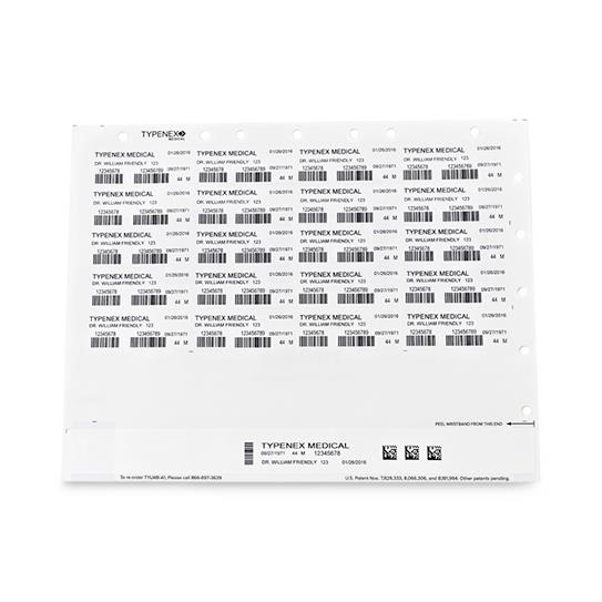 Typenex Medical LLC Wrist ID Bands - TYPTYLWBA1