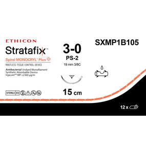 Ethicon Stratafix Spiral Monocryl Plus Sutures SXMP1B105 - 12.0 Each - MDL-ETHSXMP1B105