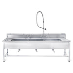 Blickman Ind Decontamination Station 116"W x 30"D With Base Cabinets With 3 Sink Bowls With Deck Mounted Faucets - 162DSHB001 - 1 Each
