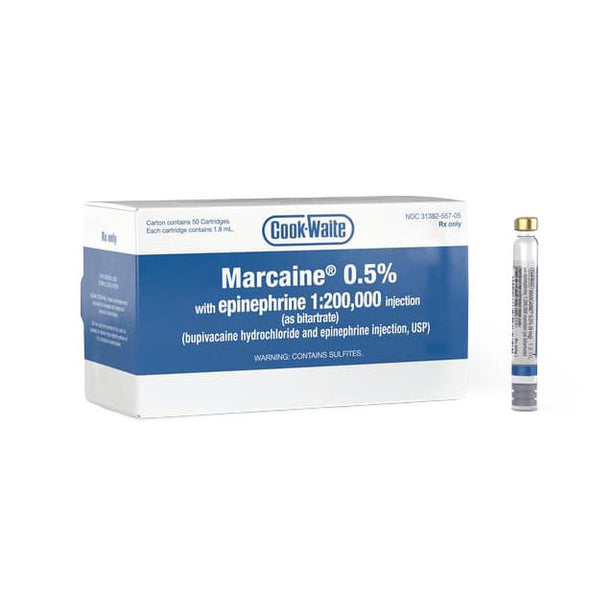Septodont Marcaine with Epinephrine Injection 00362-0557-05 - 50.0 Each - MDL-0362-0557-05