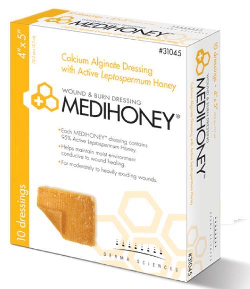 Integra Lifesciences MediHoney Calcium Alginate Wound and Burn Dressing, 2" x 2" - 31022 - 100 Each