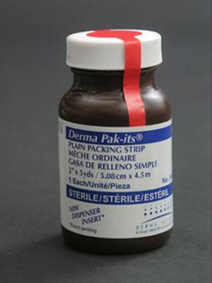 Integra LifeSciences Derma Pak-Its with Packing Strip Gauze, 1" x 5 yd., Strip Delivery System - 59320 - 12 Bottle
