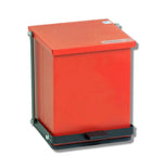 CARDINAL/DETECTO SCALE CO Metal Step-On Trash Cans, Steel with Baked Epoxy Finish, Red, 16 qt. - P-16R - 1 Each