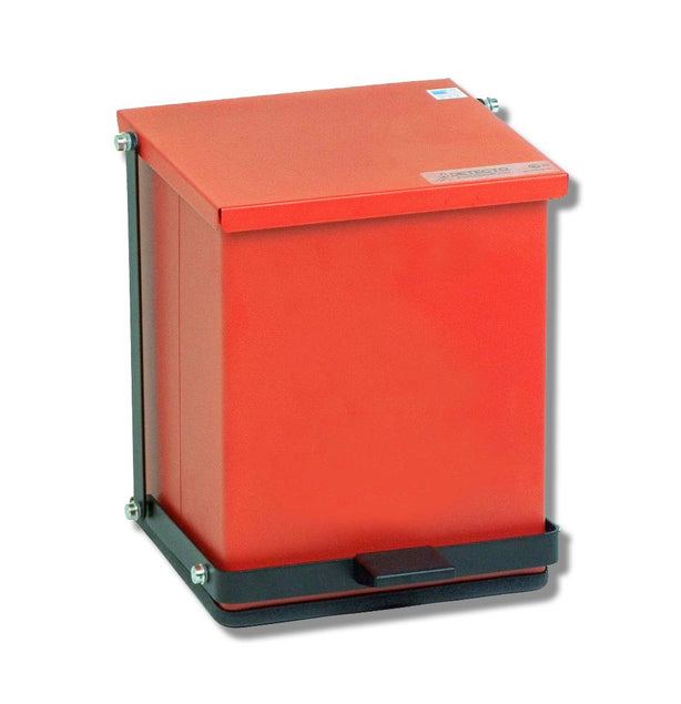 CARDINAL/DETECTO SCALE CO Metal Step-On Trash Cans, Steel with Baked Epoxy Finish, Red, 16 qt. - P-16R - 1 Each