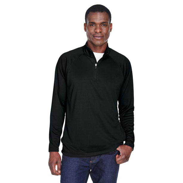 BRODER BROS., CO. Men's Stretch Tech-Shell Quarter-Zip Shirt DG440 BLACK 4XL 1 Each-MDL-DG440BLK4XL