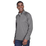 BRODER BROS., CO. Men's Stretch Tech-Shell Quarter-Zip Shirt DG440 DARK GREY HEATHER 4XL 1 Each-MDL-DG440CHR4XL