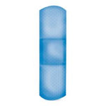 Dukal American White Cross Fabric Sterile Metal Detectable Adhesive Plastic Strips, Blue - 1114025 - 1500 Each