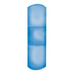 Dukal American White Cross Fabric Sterile Metal Detectable Adhesive Plastic Strips, Blue - 1114025 - 1500 Each