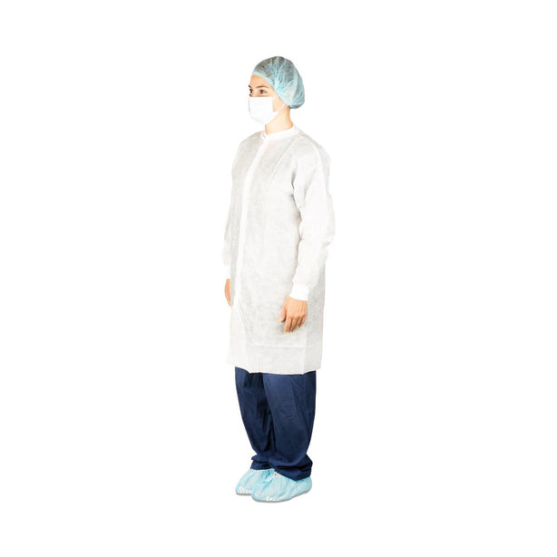Dukal without Pockets Antistatic Lab Coat, White, Nonsterile, Size S - 340 - 50 Each
