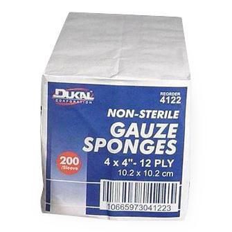 DUKAL CORPORATION 100%-Woven Cotton Gauze Sponge 4122 200 Each-MDL-DKL4122Z