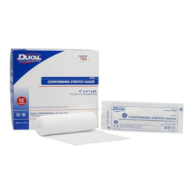 Dukal Nonsterile Conforming Stretch Gauze, 1" x 4.1 yd. (2.5 cm x 3.7 m) - 601 - 96 Roll