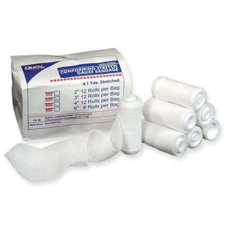 Dukal Nonsterile Conforming Stretch Gauze in Clean Wrap, 3" x 4.1 yd. (7.6 cm x 3.7 m) - 603PB-96 - 96 Each