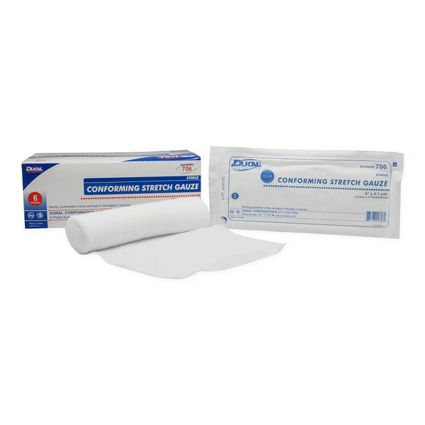 Dukal Nonsterile Sterile Conforming Stretch Gauze, 6" x 4.1 yd. (15.2 cm x 3.7 m) - 706 - 48 Each