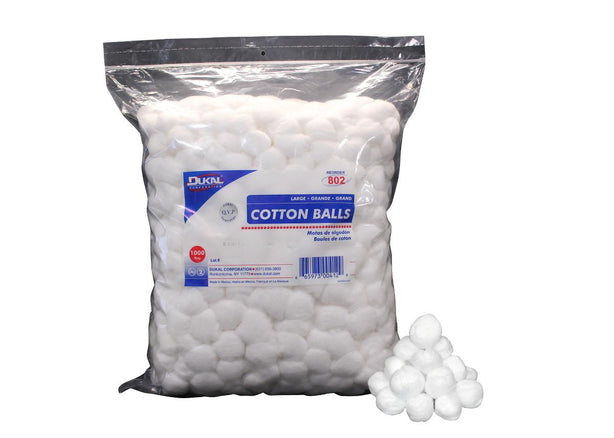 Dukal Nonsterile Cotton Balls, Size M, 1000 per Bag - 801 - 4000 Each