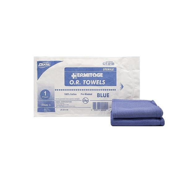 Dukal CT-01B Sterile CSR-Wrapped O. R. Towel, 17" x 26", Blue - MDL-DKLCT01B - 80 Pack
