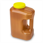 Globe Scientific Container 24-Hour Urine Collection Conatiner, Amber, Affixed Screwcap, 3L - 108030A - 30 Each