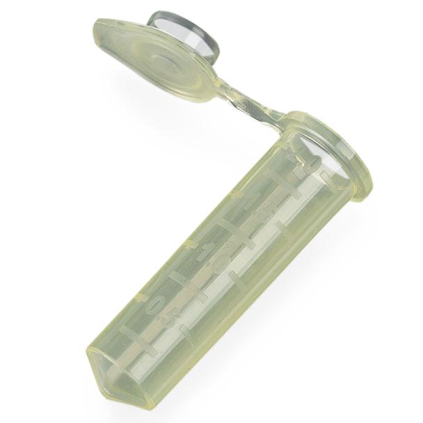 Globe Scientific 2.0 mL with Microcentrifuge Tube, 2.0mL, Polypropylene, Attached Snap Cap, Graduated, Yellow, Certified Rnase, Dnase and Pyrogen Free, 500/Stand Up Zip Lock Bag - 111574Y - 500 Each
