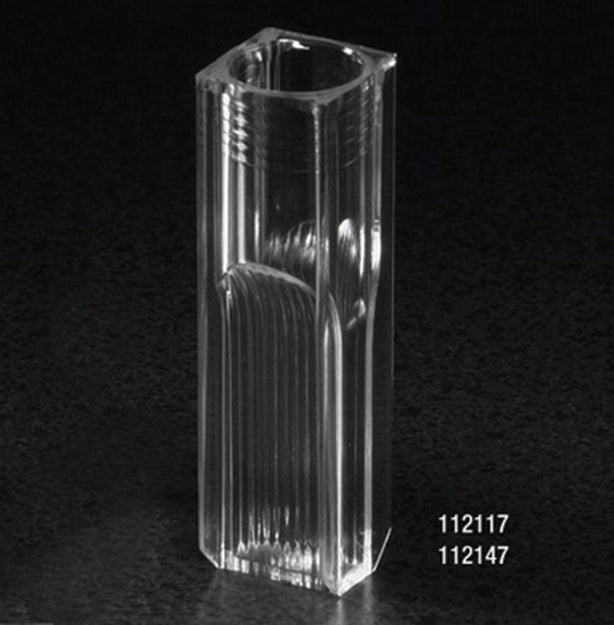 Globe Scientific 112147 Semi-Micro Cuvette with 2 Clear Sides, 2.5 mL, UV Grade Polymethylmethacrylate (PMMA), 100 per Tray, 5 Trays / Unit - MDL-DLS112147 - 500 Each