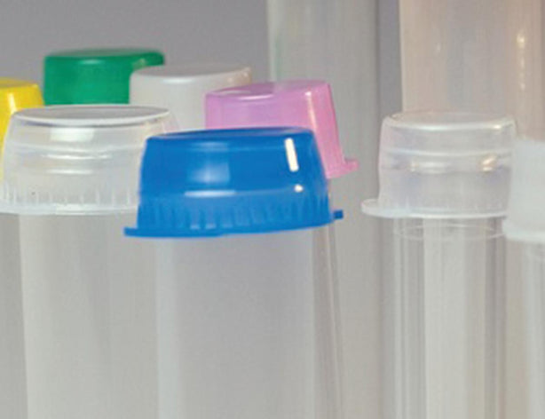 Globe Scientific with Single Thumb Tab Polyethylene Snap Cap for Vacuum and Test Tubes, 16 mm, Green - 113141G - 1000 Each
