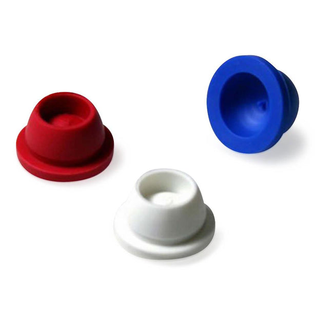 Globe Scientific Pierceable Stoppers Cap, Plug, 16mm, Santoprene, for Vacuum and Test Tubes, Blue, 1000 per Pack - 113151B - 1000 Each